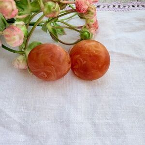 Elegant Orange Swirl clip on Earrings